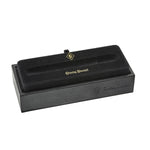 Open black Conway Stewart presentation box for the Belliver Classic Green pen, shown empty