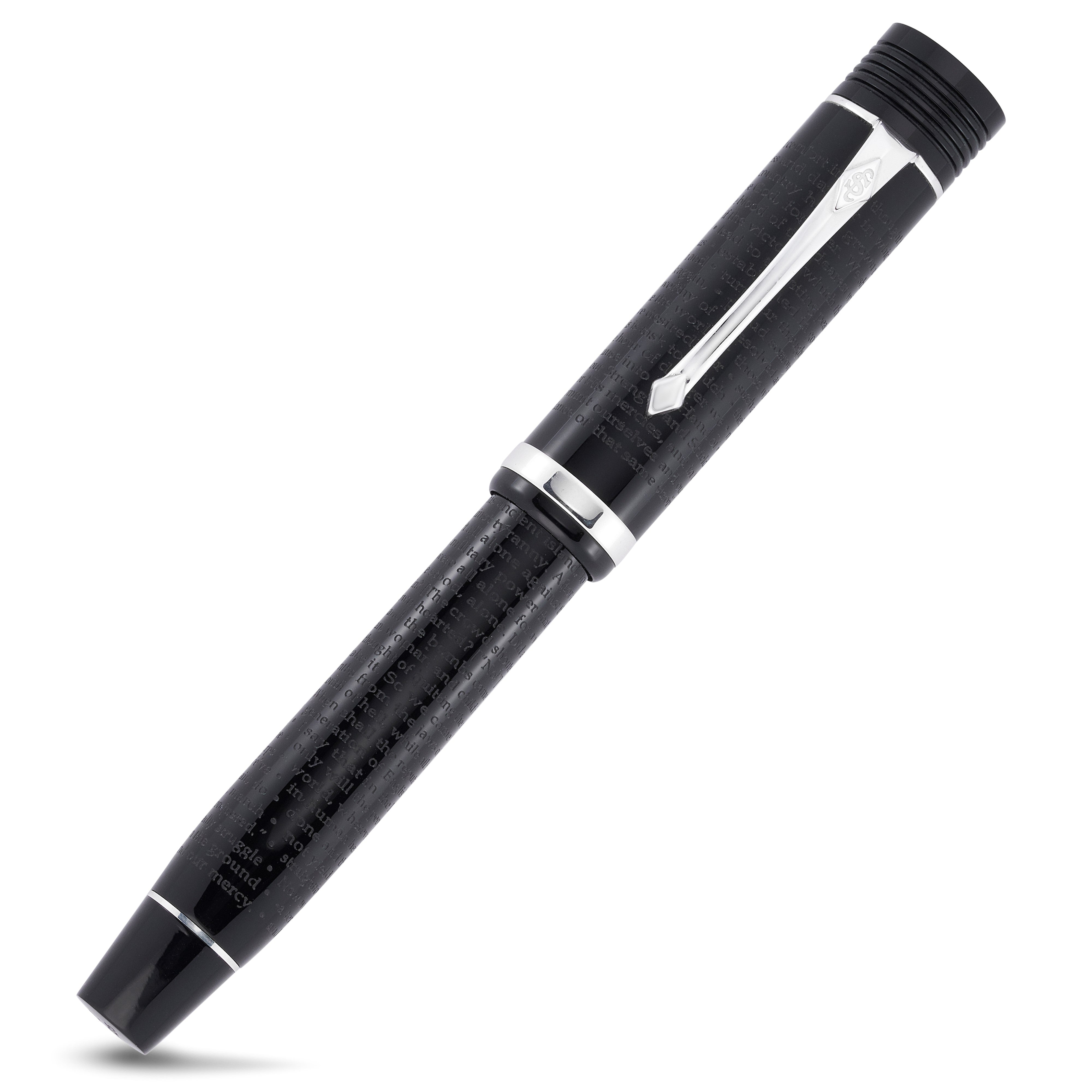 VE-Day 80th Anniversary Pen rollerball capped, black acrylic with sterling silver fittings